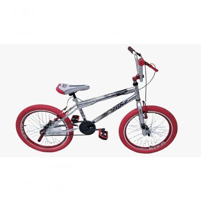 Bicicleta Aro 20 Dnz Cromada Pneu Vermelho