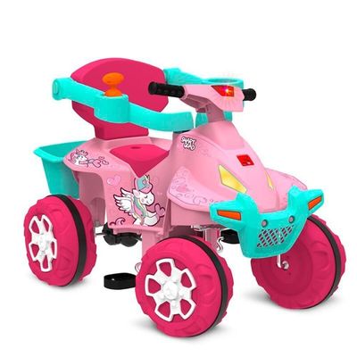 Quadriciclo Infantil Bandeirante 1220 Passeio E Pedal Rosa
