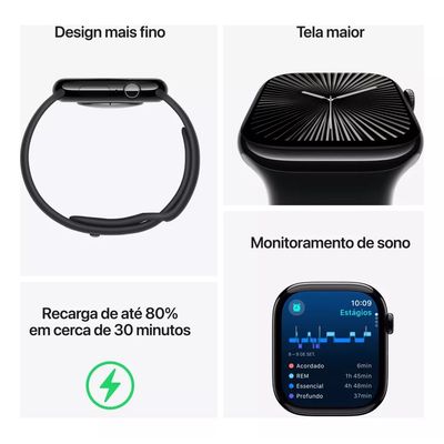 Apple Watch Series 10 (GPS 42 mm) Caixa Ouro Rosa em Alumínio com Pulseira Esportiva Blush Clara (Rose Gold)