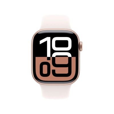 Apple Watch Series 10 (GPS 42 mm) Caixa Ouro Rosa em Alumínio com Pulseira Esportiva Blush Clara (Rose Gold)