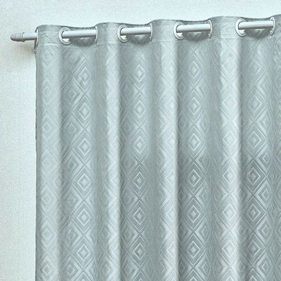 Cortina em Jacquard Degradê 4,00 x 2,70 Para Varão - Cinza