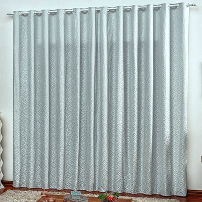 Cortina em Jacquard Degradê 4,00 x 2,70 Para Varão - Cinza