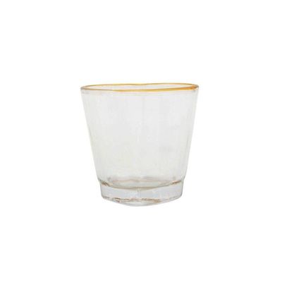 Kit 6 Copo De Shot Coração Vidro Com Borda Dourada 50ml Lyor