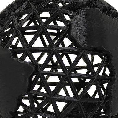 Globo Terrestre 3d Vazado Decoração Decorativo Preto Base cor Bronze