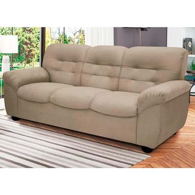 Sofá de 3 e 2 Lugares Stillus II com 154 cm e 204 de Larguras e Revestidos em Tecido Suede Linoforte Areia