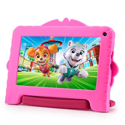 Tablet Infantil 7 Multilaser Patrulha Canina Skye NB422 com Controle Parental, Sistema operacional Andr Wi-Fi e Bluetooth Preto com Rosa