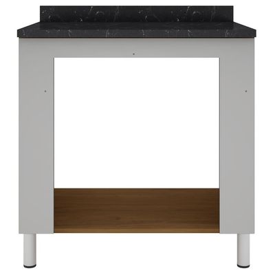 Balcão para Forno e Cooktop Rubi com 5 Bocas Bartira Grapia Platinum