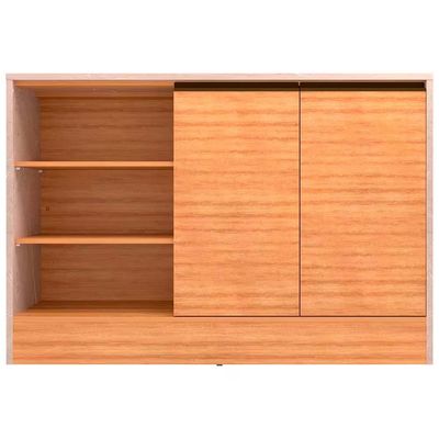 Balcão Cristal MDP 15 mm com 2 Portas e 3 Prateleiras Bartira Lâmina Mel