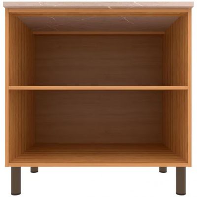 Balcão Bartira Cristal MDP 15mm com 2 Portas e 1 Prateleira - 80,1cm de largura Lâmina Mel