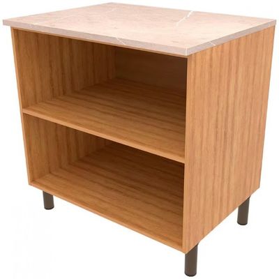 Balcão Bartira Cristal MDP 15mm com 2 Portas e 1 Prateleira - 80,1cm de largura Lâmina Mel
