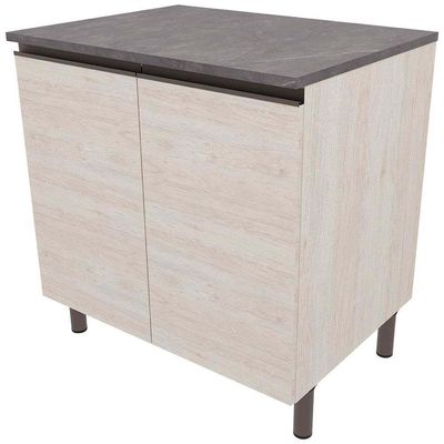 Balcão Bartira Cristal MDP 15mm com 2 Portas e 1 Prateleira - 80,1cm de largura Freixo