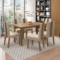 Conjunto de Sala de Jantar Mesa com 6 cadeiras Goya Poliman