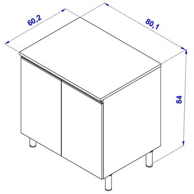 Balcão Bartira Cristal MDP 15mm com 2 Portas e 1 Prateleira - 80,1cm de largura Lâmina Mel