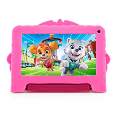 Tablet Infantil 7 Multilaser Patrulha Canina Skye NB422 com Controle Parental, Sistema operacional Andr Wi-Fi e Bluetooth Preto com Rosa