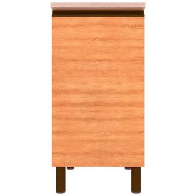 Balcão Cristal MDP 15 mm com 1 Porta e 1 Prateleira Bartira Lâmina Mel