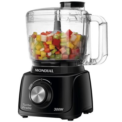 Mini Processador de Alimentos Turbo Pratic MP16 300W Mondial Preto / 220V