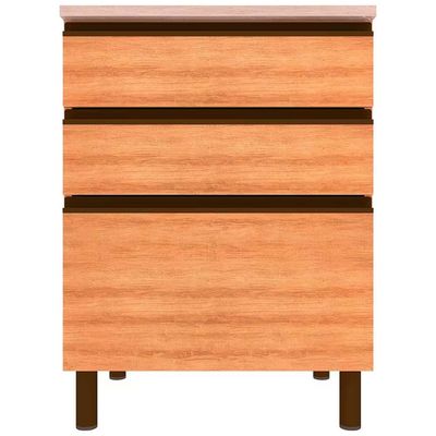 Balcão Bartira Cristal MDP 15mm com 3 Gavetas 60cm de largura Lâmina Mel