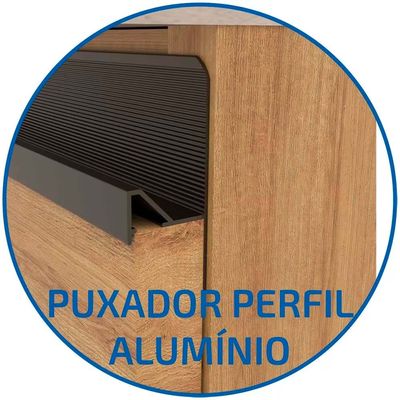 Balcão Bartira Cristal MDP 15mm com 3 Gavetas 60cm de largura Lâmina Mel