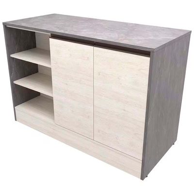Balcão Cristal MDP 15 mm com 2 Portas e 3 Prateleiras Bartira Freixo