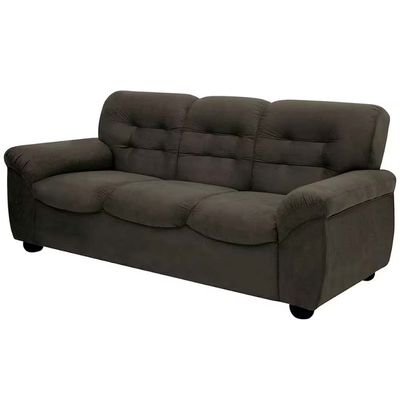 Sofá de 3 e 2 Lugares Stillus II com 154 cm e 204 de Larguras e Revestidos em Tecido Suede Linoforte Marrom