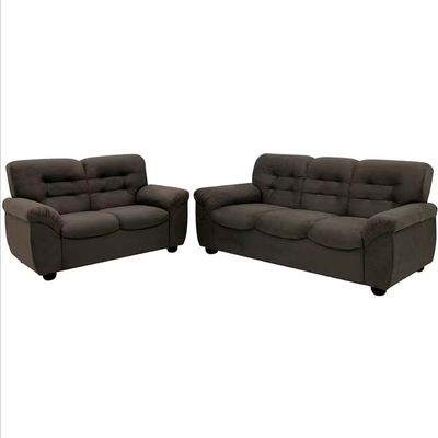 Sofá de 3 e 2 Lugares Stillus II com 154 cm e 204 de Larguras e Revestidos em Tecido Suede Linoforte Marrom