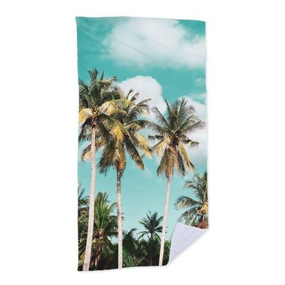 Toalha De Praia Palmeiras Nuvens  criativas e clássicas