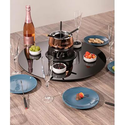 Centro de Mesa Giratório Forma F.Collection em Vidro Preto - 60 cm Preto