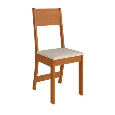 Conjunto Sala De Jantar Fidelitá Siena Com 6 Cadeiras Freijó/off-white Assento Linho