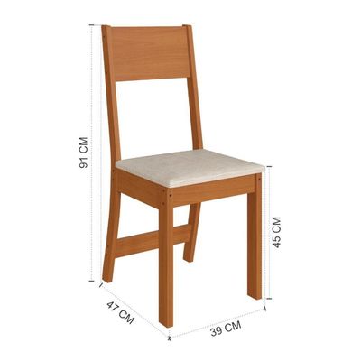 Conjunto Sala De Jantar Fidelitá Siena Com 6 Cadeiras Freijó/off-white Assento Linho
