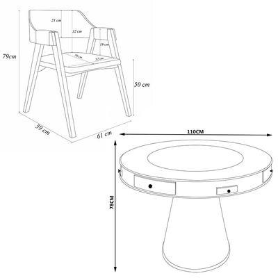 Conjunto Mesa de Jogos Carteado Bellagio Tampo Reversível Verde e 4 Cadeiras Madeira Poker Base Cone Linho Cinza/Capuccino G42 - Gran Belo
