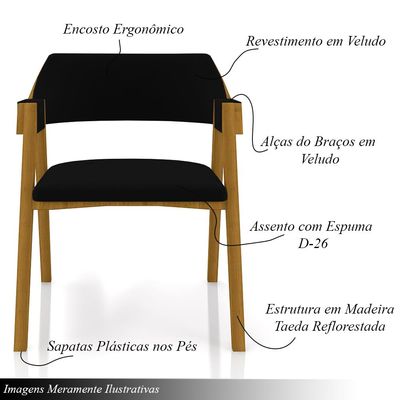 Conjunto Mesa de Jogos Carteado Bellagio Tampo Reversível e 4 Cadeiras Madeira Poker Base Estrela Veludo Preto/Mel G42 - Gran Belo