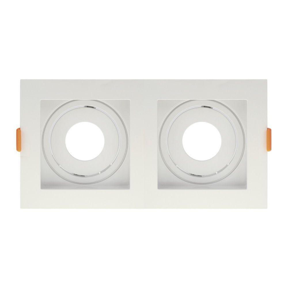 Spot De Embutir Quadrado Recuado Duplo Mr11 Direcionável Branco