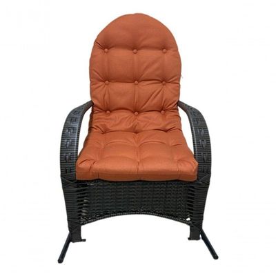 Cadeira Balanço Poltrona Descanso Com Almofada Ergonômica Laranja