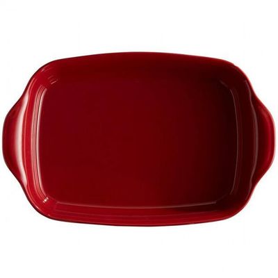 Travessa Retangular Emile Henry em Cerâmica 29x19 cm Vermelho