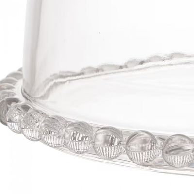 Prato para Bolo Wolff Pearl com Tampa e Pedestal em Cristal - 31 cm Transparente