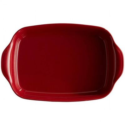 Travessa Retangular Emile Henry em Cerâmica 29x19 cm Vermelho