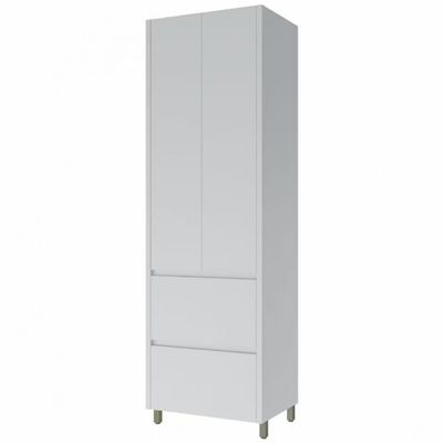 1 Paneleiro Nesher Rainha em MDF 15mm com 2 Portas, 2 Gavetas e 3 Prateleiras - 70cm de largura Branco