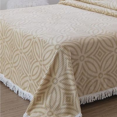 Colcha Chenille Canelada Isadora 220x240cm Bege Jolitex