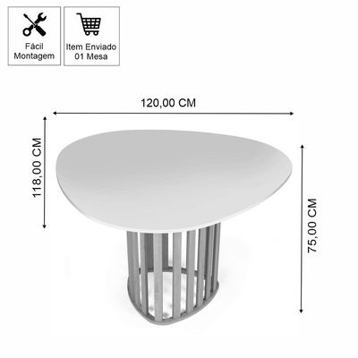 Mesa De Jantar Orgânica 4 Lugares 120x118cm Preta - Straub Web