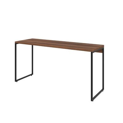 Kit Escritório Estante 3 Prateleiras Com Mesa 150Cm Nogal