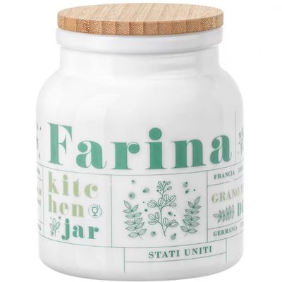 Pote de Vidro Temperado Luigi Bormioli Victoriana Farinha - 1L Branco