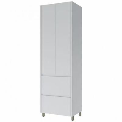 1 Paneleiro Nesher Rainha em MDF 15mm com 2 Portas, 2 Gavetas e 3 Prateleiras - 70cm de largura Branco