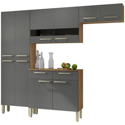 Cozinha Compacta Nala com 10 Portas, 2 Gavetas e 4 Prateleiras Kit`s Paraná n/a