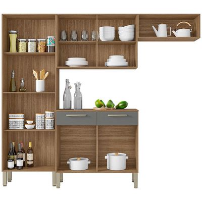 Cozinha Compacta Nala com 10 Portas, 2 Gavetas e 4 Prateleiras Kit`s Paraná n/a
