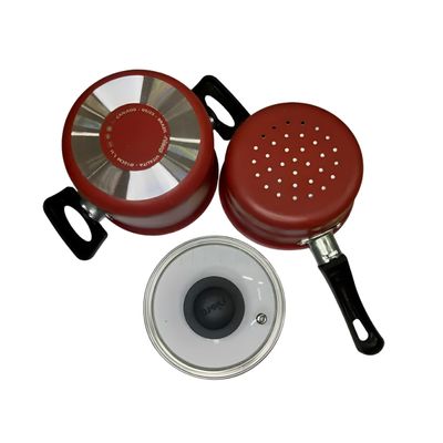 Mini cuscuzeira c/cabo e tampa de vidro vitalita 12cm Vermelho Grena - Nigro