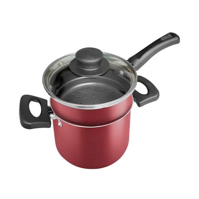 Mini cuscuzeira c/cabo e tampa de vidro vitalita 12cm Vermelho Grena - Nigro