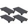 Kit 04 Suportes Para Cpu Com Rodízios Cyber L03 Preto - Lyam Decor