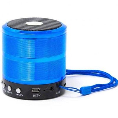 Mini Caixa De Som Portátil Bluetooth Mp3 Ws - 887 Azul
