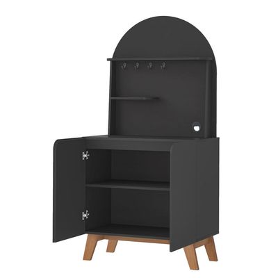 Cantinho do Café Artely Viena com 2 portas e 3 prateleiras 80cm de largura Preto