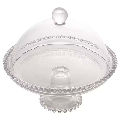 Boleira Pearl com Pé e Tampa em Cristal Wolff Transparente